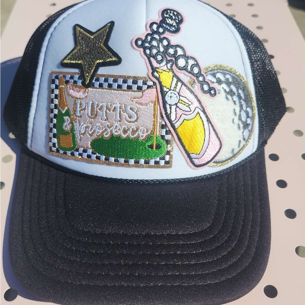 Ladies Golf Lovers Trucker Hat with golf themed patches ⛳️⛳️⛳️